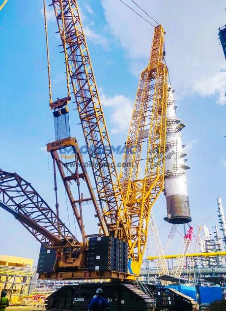 XCMG Crawler Crane: Building Across Oceans for Major Oil Refinery Projects!